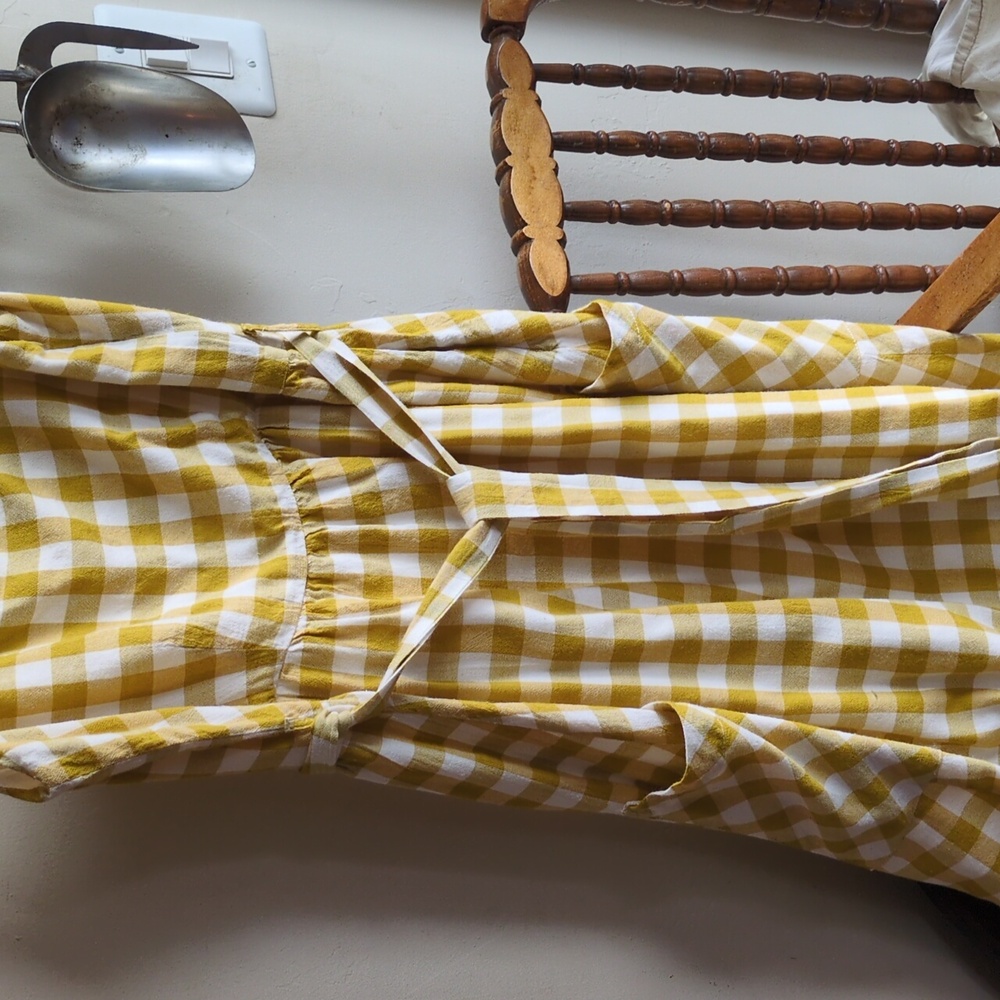 Cotton Gingham Pinafore Dress - Picture 2 of 6